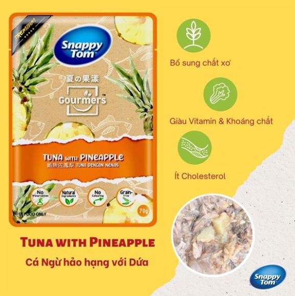 { THÙNG 24 GÓI} Pate Snappy Tom Premium Fruit 70g