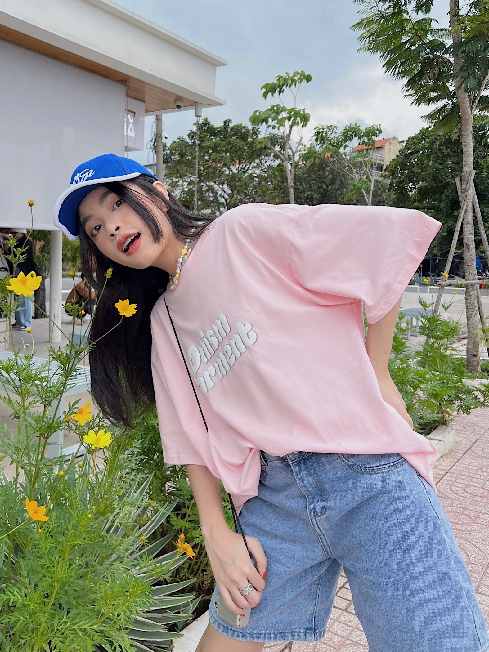 Áo thun tay lỡ Basic Onism garment new color Hồng baby - Basic tee ONISM