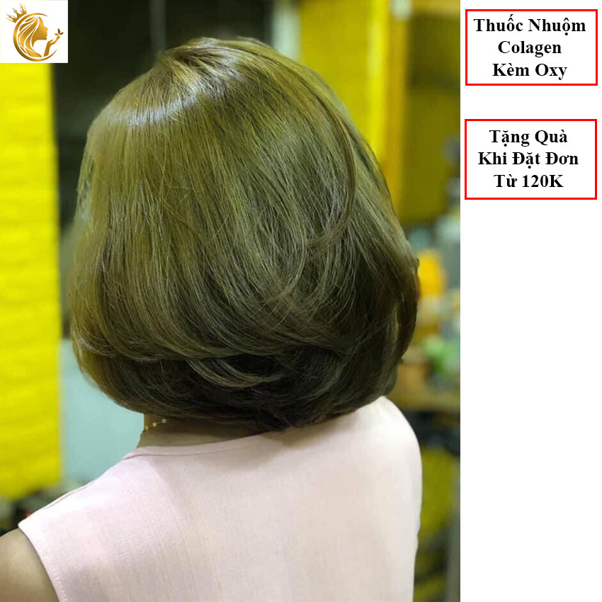 Thuốc Nhuộm Tóc Xanh Rêu Kèm Oxy