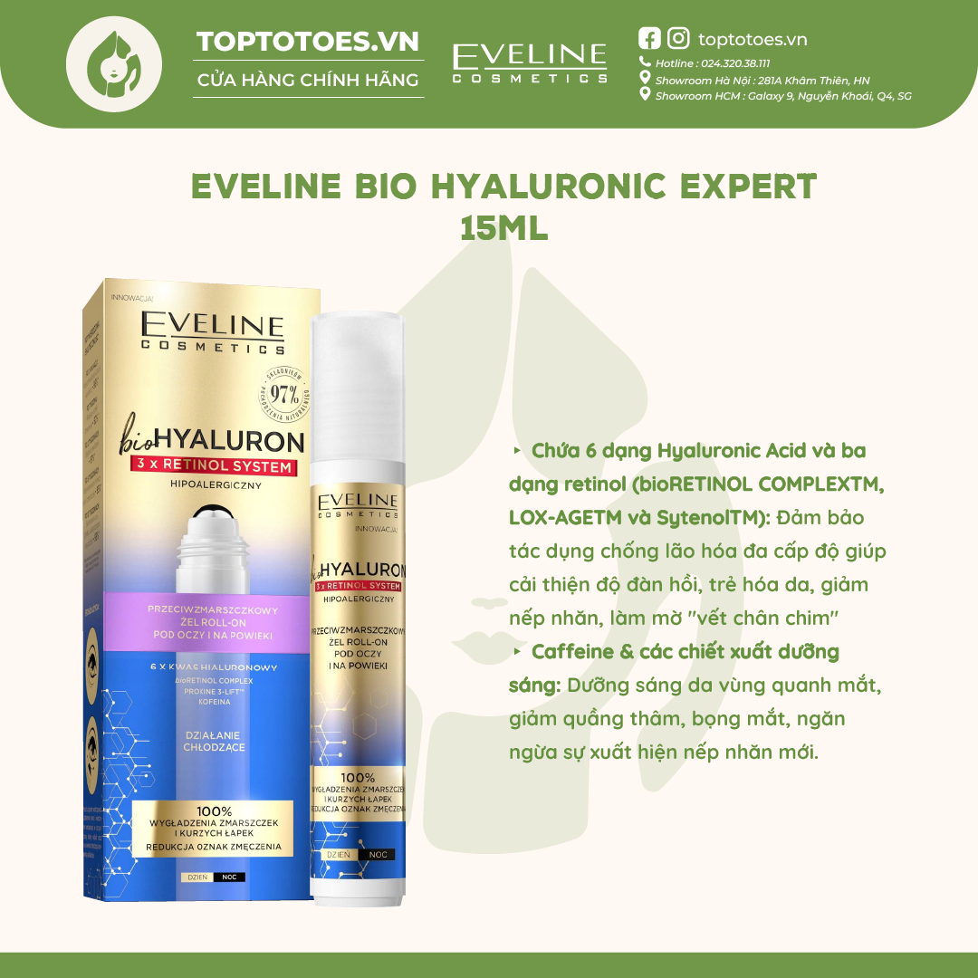 Eveline Cold Eye Roller Reduces Dark Circles and Wrinkles on the Skin of the Eyes