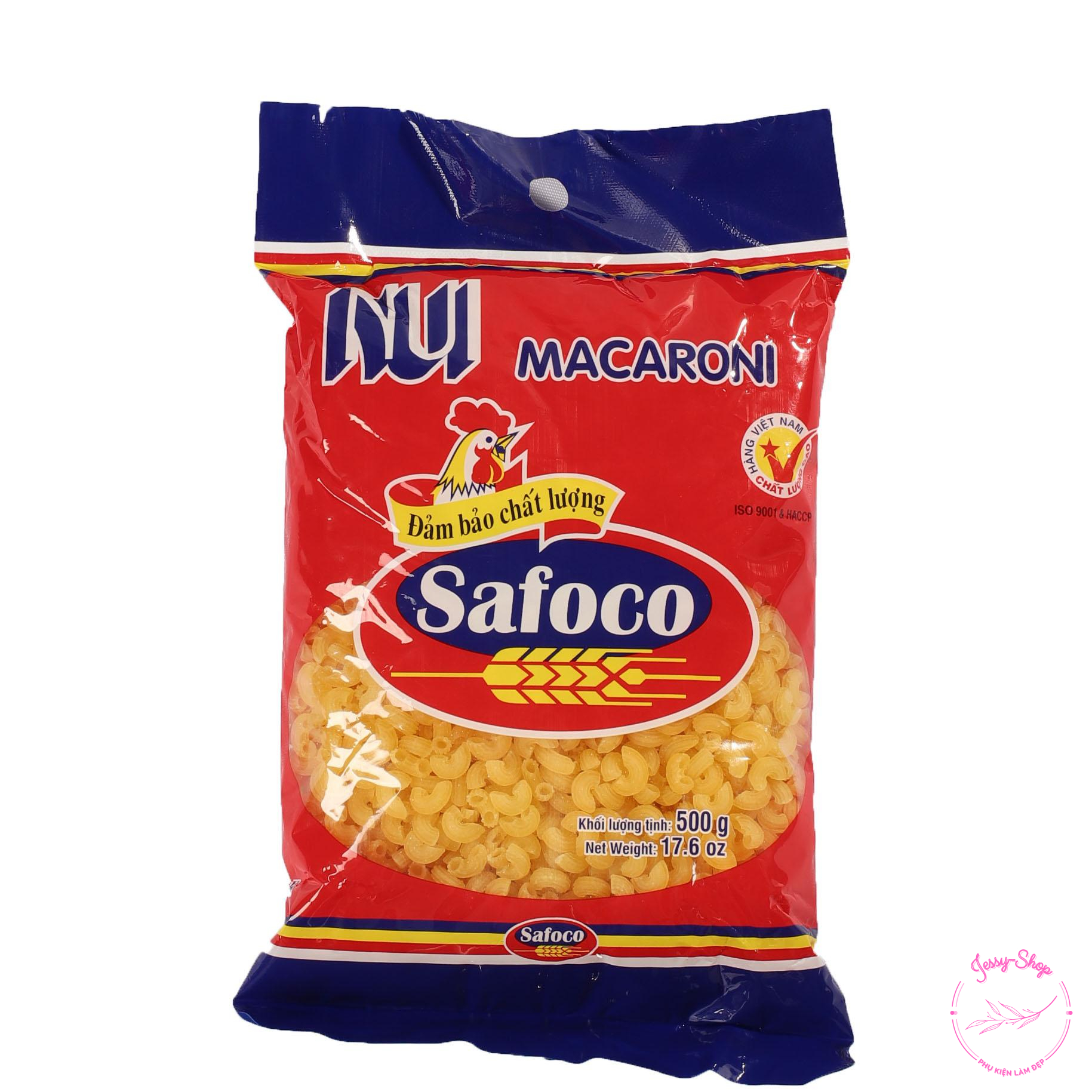 Nui Ống Ngắn Hình C Safoco Gói 500g