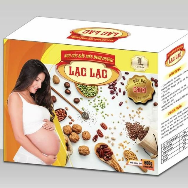 Ngũ Cốc Bầu Lạc Lạc Premium Cho Bà Bầu (Hộp 600g)