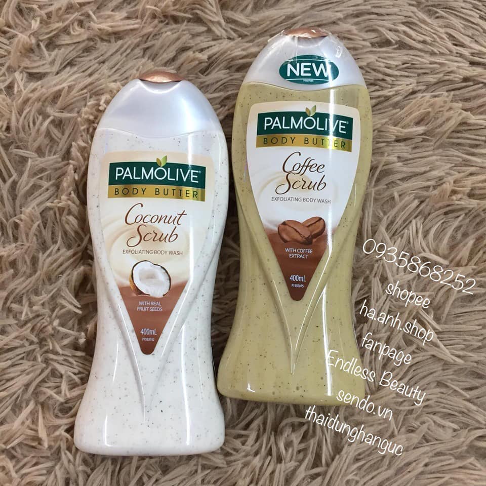 Sữa tắm tẩy da chết Palmolive coconut/coffee scrub 400ml