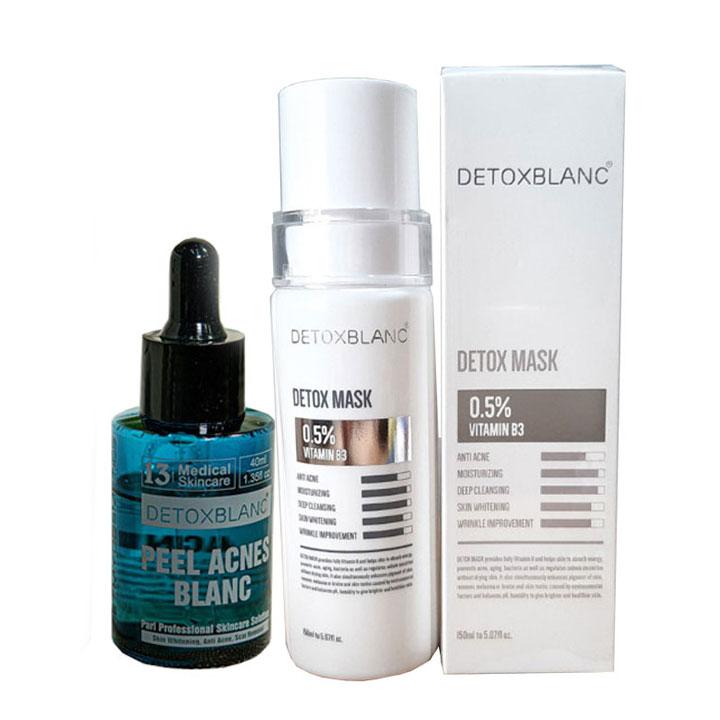 Combo Serum mụn và mặt nạ thải độc Detox Blanc