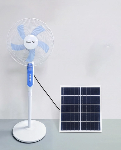 Quạt năng lượng mặt trời, quạt tích điện năng lượng mặt trời Solar Fan, có 3 chế độ gió với 5 cánh quạt sử dụng liên tục từ 6-8h, có thể sạc trực tiếp hoặc tích điện năng lượng mặt trời, pin năng lượng mặt trời