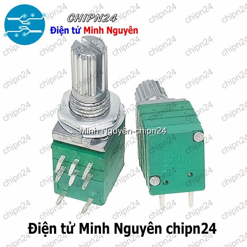 [2 cái] (F163) Biến trở xanh 8 chân RV097NS có công tắc (1K/5K/10K/20K/50K/100K/500K) - [Chọn Loại] - HHH.00348