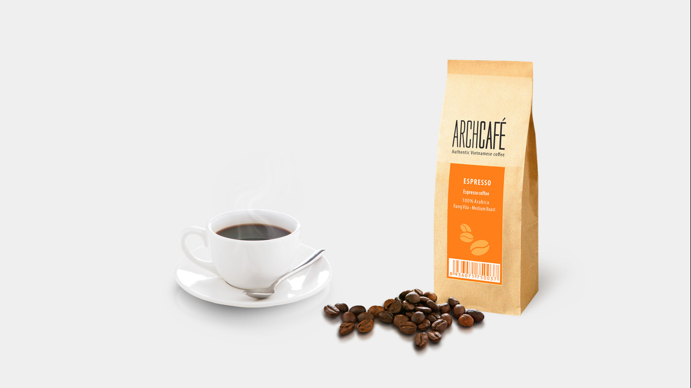 Espresso hoàn hảo (nhãn cam) - Cà phê bột rang xay Archcafé (500g/túi)