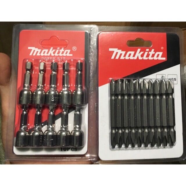 Siêu com bo 10 đầu vít bắn tôn + 10 đầu vặn vít makita có nam châm hít giảm 20%