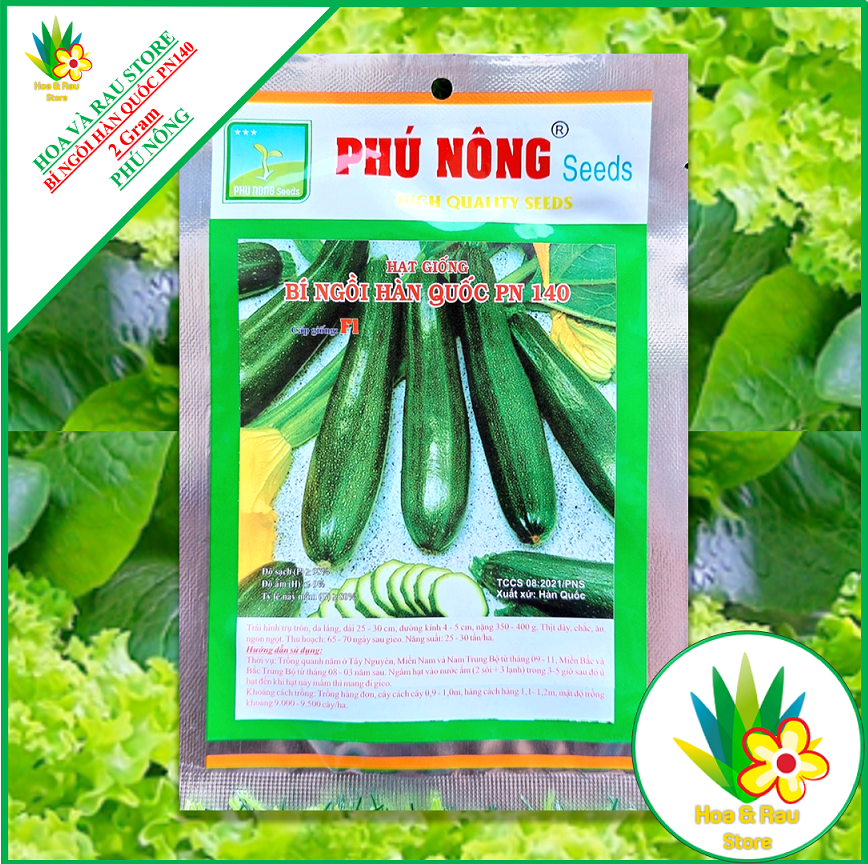 Hạt giống bí ngồi hàn quốc pn140 - 2gr - phú nông - bí ngòi - bí ngồi - hoa và rau store