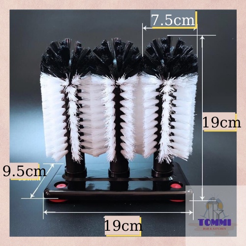 Bộ Cọ Rửa Ly 3 Đầu - Dụng Cụ Pha Chế