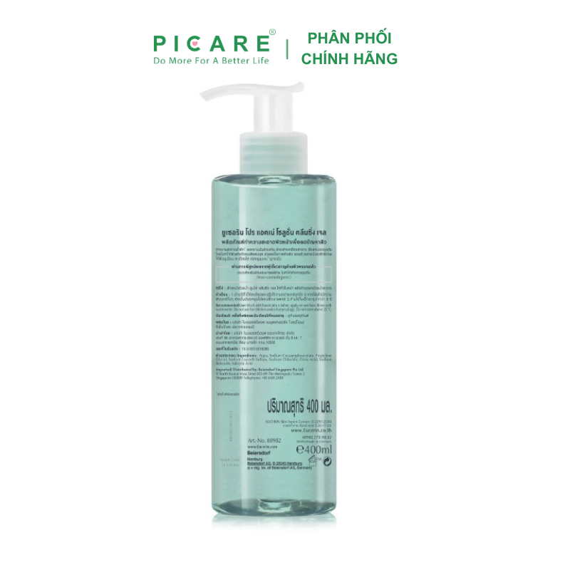 Gel Rửa Mặt Dành Cho Da Nhờn Mụn Eucerin ProAcne Cleasing 400ml