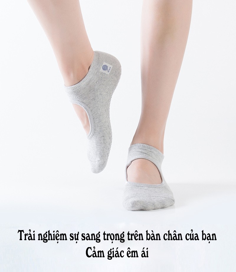 Vớ hở lưng chống trượt dày dặn kiểu dáng Hàn Quốc