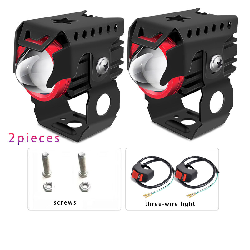 40W Mini Motorcycle Spotlight Yellow + White Dual Light Source LED Motorcycle Headlight Fog Lamp Driving Light