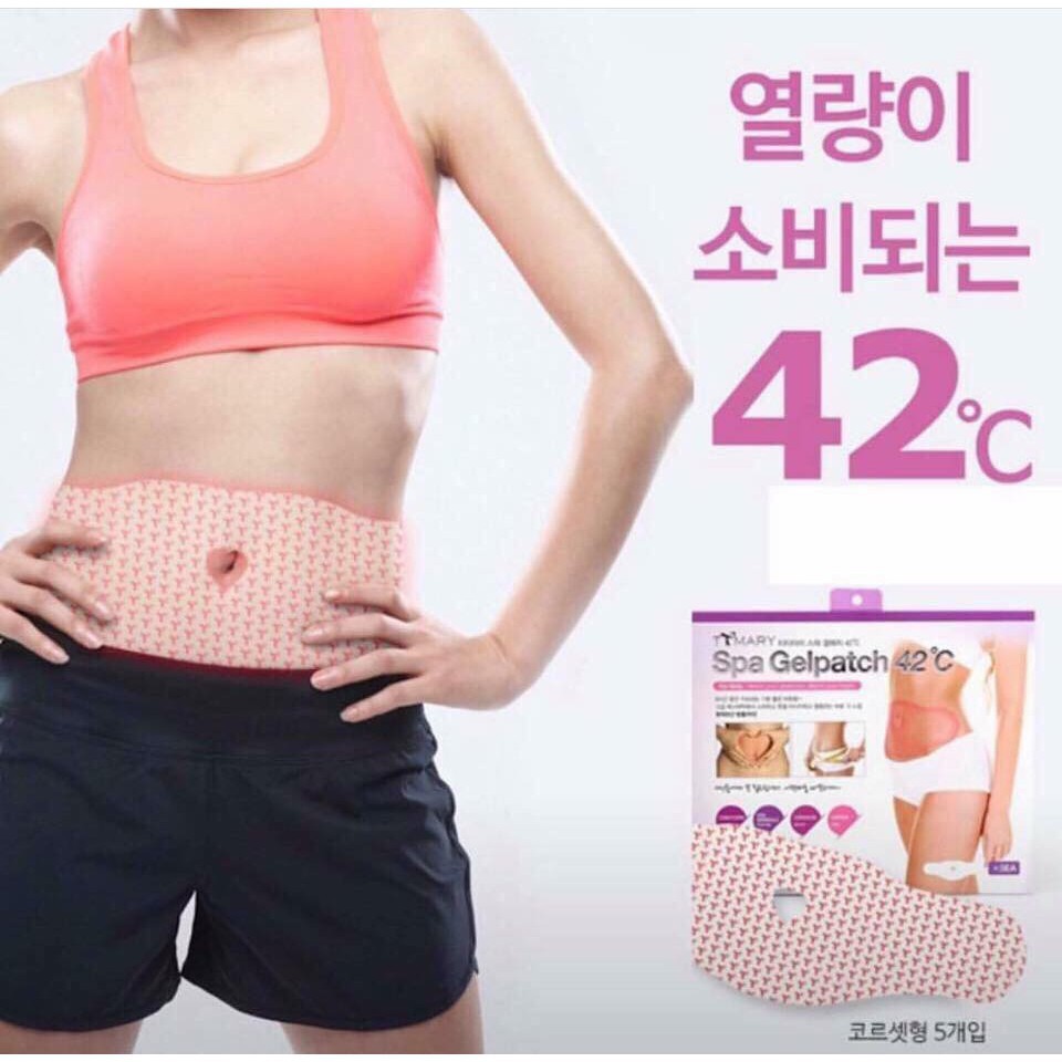 Miếng Dán Tan Mỡ Bụng Spa Gel Patch 42°C Hàn Quốc (1 Hộp 5Miếng) chính hãng