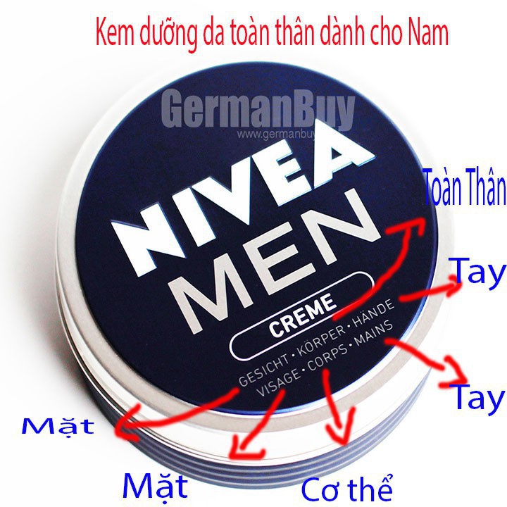 [ HÀNG ĐỨC CHÍNH HÃNG ] Kem dưỡng da Nivea MEN Creme, 150ml