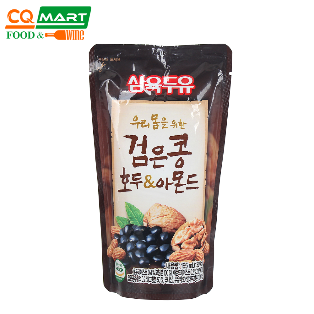 Sữa Đậu Đen, Óc Chó, Hạnh Nhân Hàn Quốc Sahmyook Foods túi 195ml