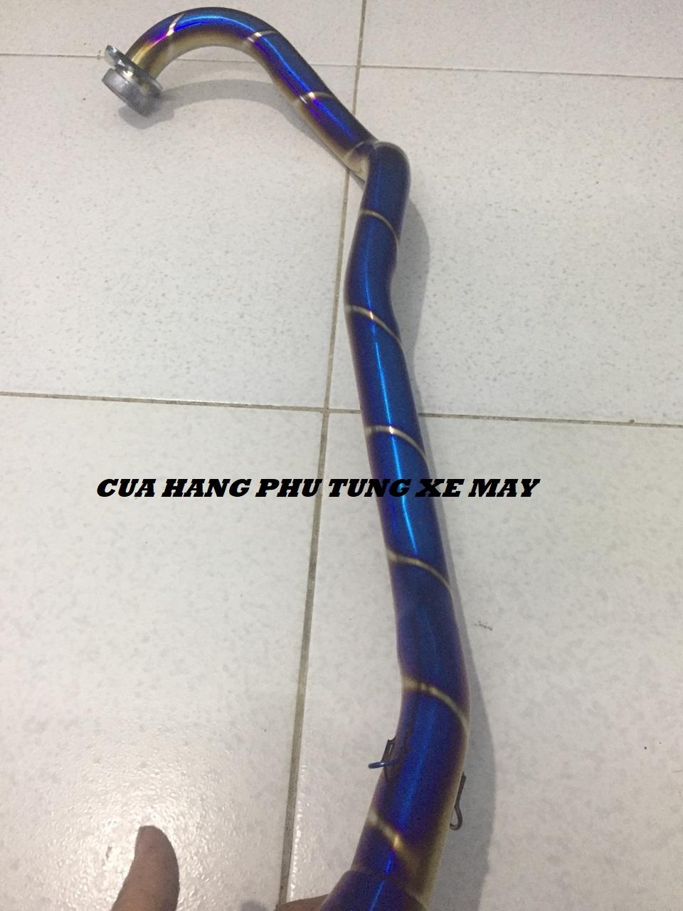 Cổ pô titan gắn xe Ex135, Ex150, Winner 150, Winner X, Raider Fi, Satria gắn lon pô độ họng 51mm