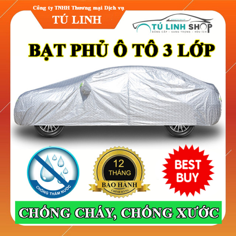 Bạt phủ ô tô 3 lớp chống nắng, chống nước, chống xước