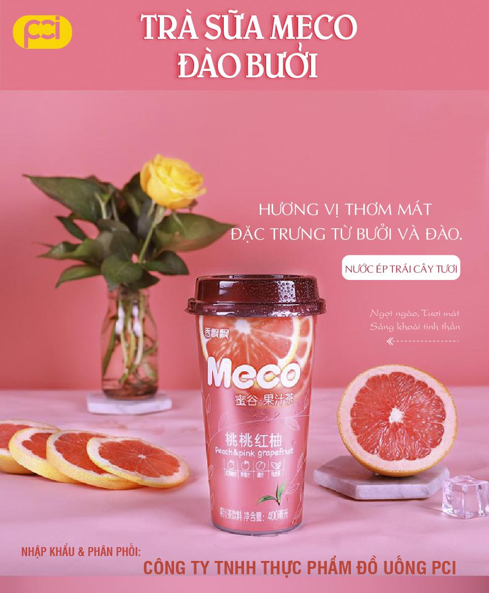 Trà hoa quả Meco vị Đào bưởi 400ml [Hàng Nhập Khẩu]
