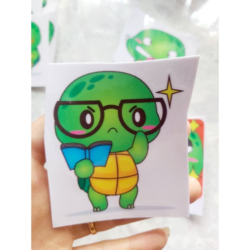 Combo 1 Tem Decal Rùa Cute Dán Xe, Nón Giá Rẻ