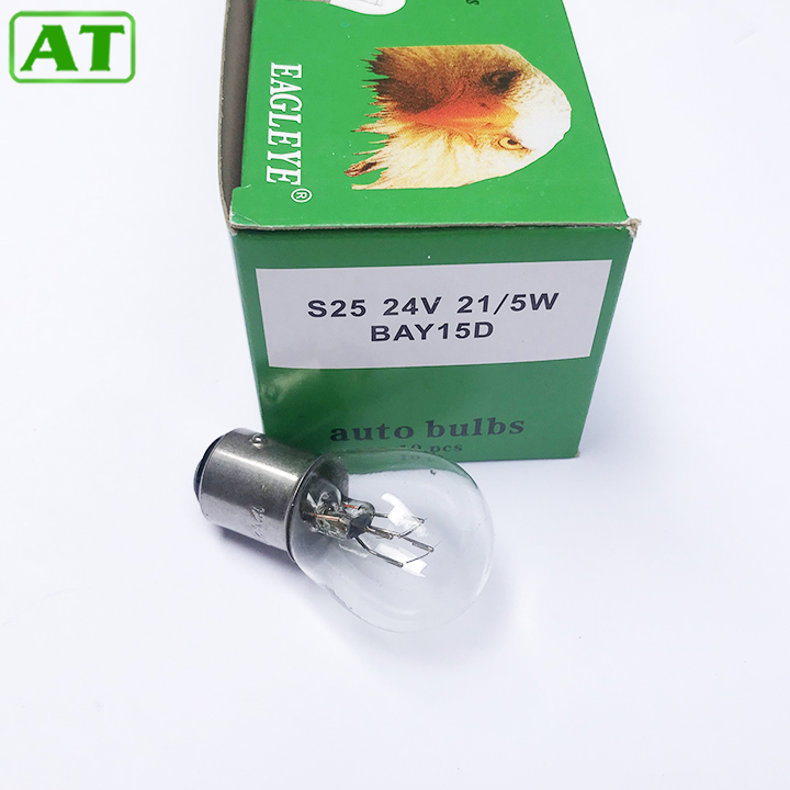 Hộp 10 Bóng Đèn Phanh Ô Tô Đèn Hậu 2 Tóc 24V-21/5W  Auto Tech