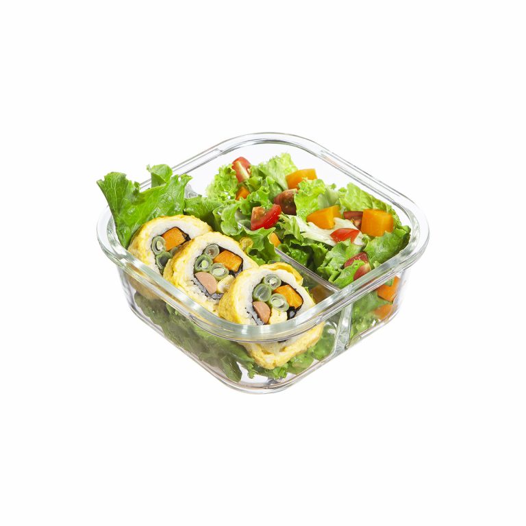Hộp thủy tinh vuông Nikko 520ml và 800ml (2 ngăn)