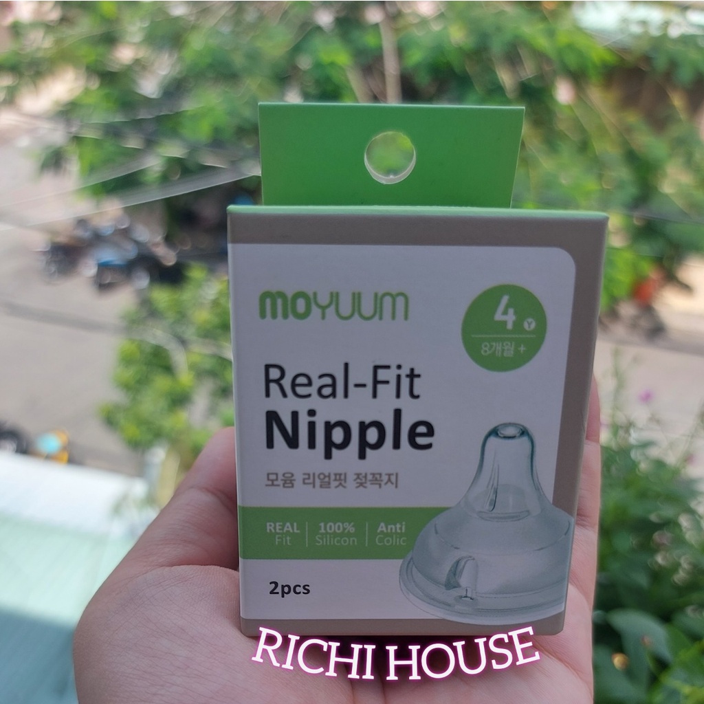 [SET 2 CÁI] Núm Ti Moyuum - Núm Ti Bình Sữa Siêu Mềm - Chính Hãng