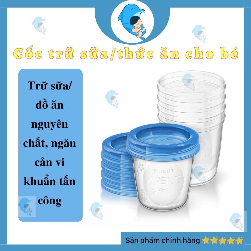 Cốc trữ sữa phillips avent dung tích 240ml/180ml