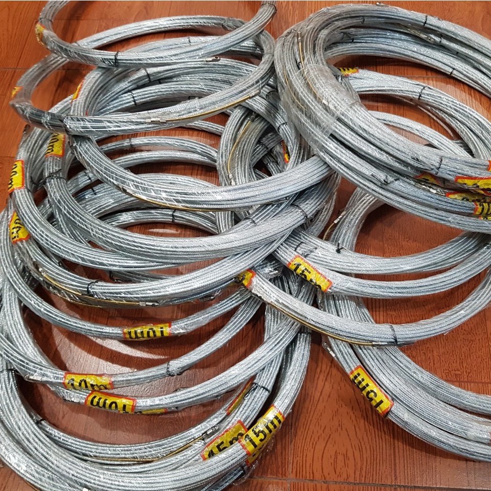 Dây Mồi Cáp Thép Luồn Điện Ống Ghen Không Rỉ Siêu Bền Đầu Lò Xo Có Gắn Bánh Xe Luồn Mọi Góc