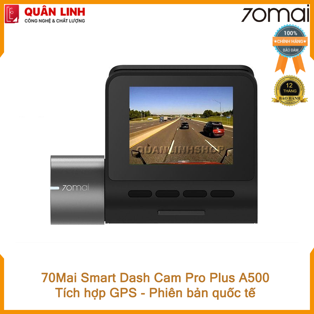 Camera hành trình 70mai Dash Cam Pro Plus A500 Quốc tế. Tích hợp sẵn GPS
