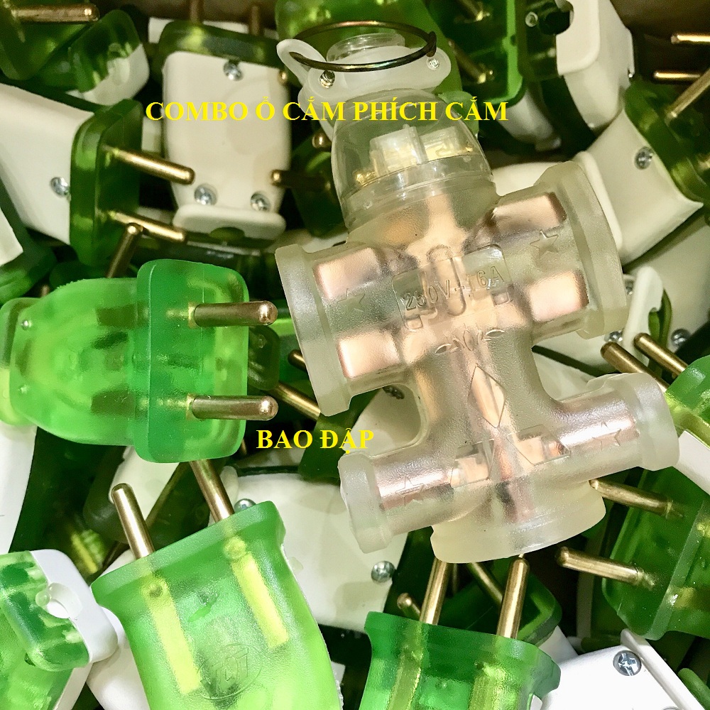 Bộ ổ cắm và phích cắm đúc bao va đập