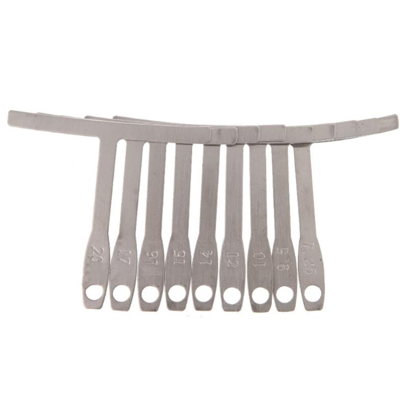 9Pcs/Set Understring Radius Gauge Metal For Guitar And Bass Setup Luthier Tools