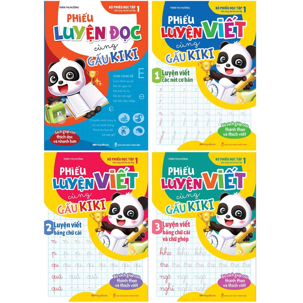 Sách Combo Phiếu luyện đọc luyện viết cùng Gấu Kiki - Megabook