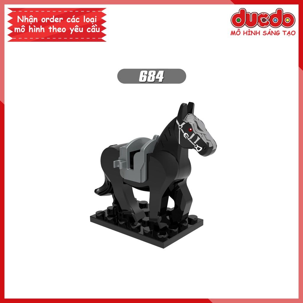 Minifigures ngựa chiến cho lính - Đồ chơi Lắp ghép Xếp hình Mini trung cổ - XINH 0169 Mô hình