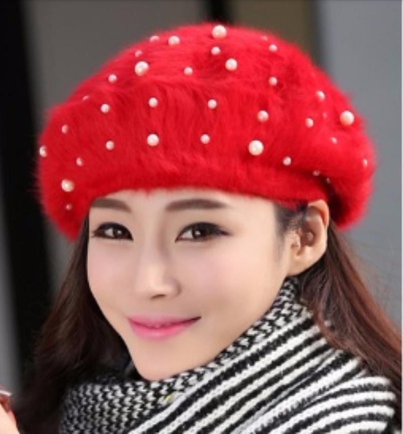 [HCM]NÓN MŨ BERET LEN LÔNG THỎ CAO CẤP