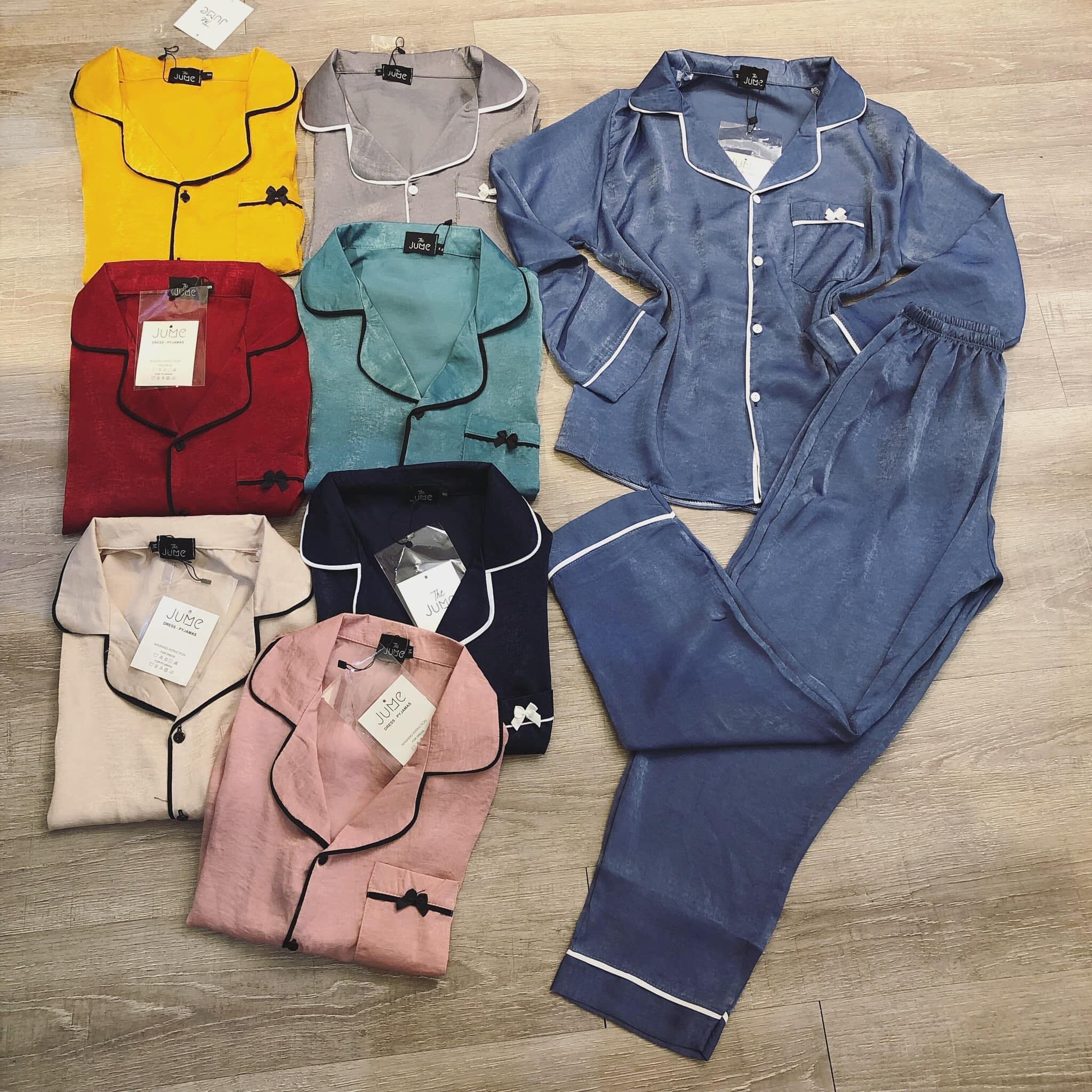 [TẾT YÊU THƯƠNG] [Bộ Đồ Ngủ Lụa Satin ] Set Bộ Lụa Satin Nơ Tay Dài Quần Dài-Đồ Bộ Mặc Nhà.