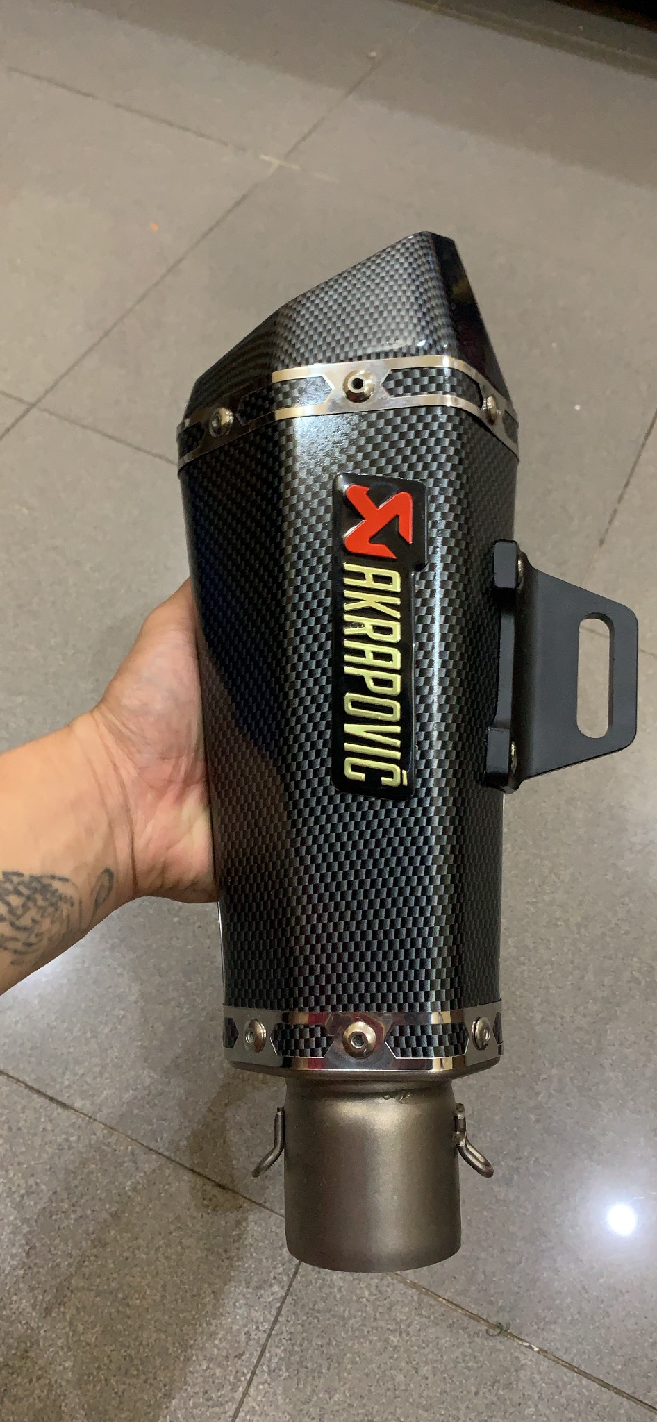 Pô akrapovic đùi gà bạc - ak đùi gà