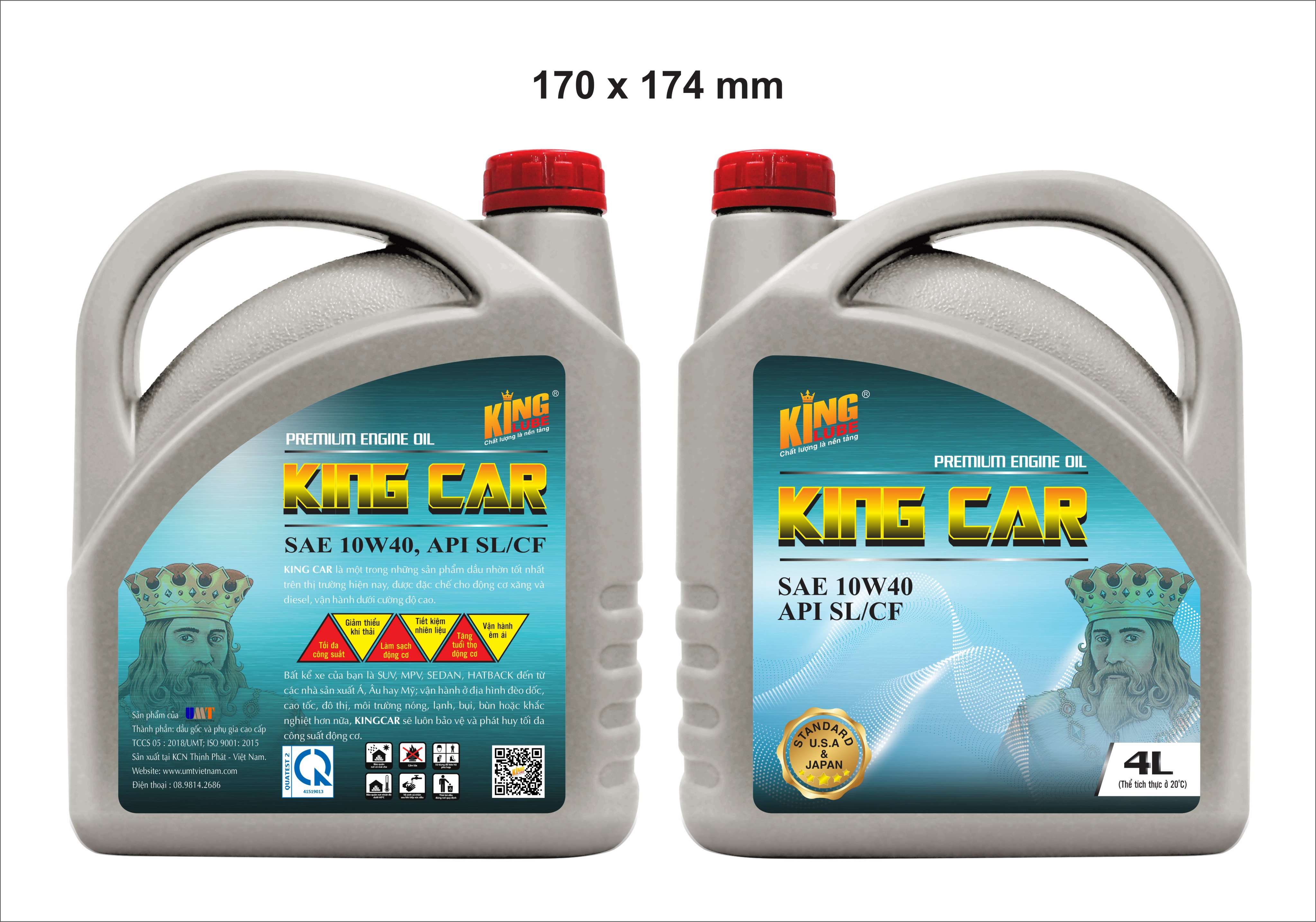 [HCM]Dầu nhớt oto King Car API SL/CF - SAE 10W-40 - 4L