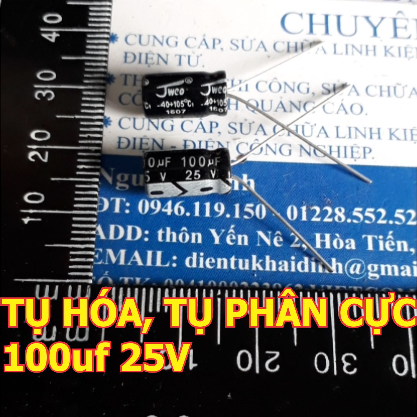 50 con tụ hóa, tụ phân cực 100uf 25v kde1798