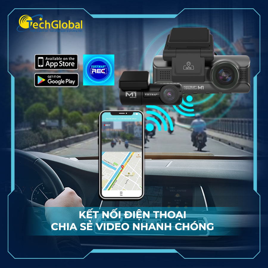 Camera hành trình Vietmap Speed Map M1[ Bảo hành 1 năm + thẻ nhớ 32G]