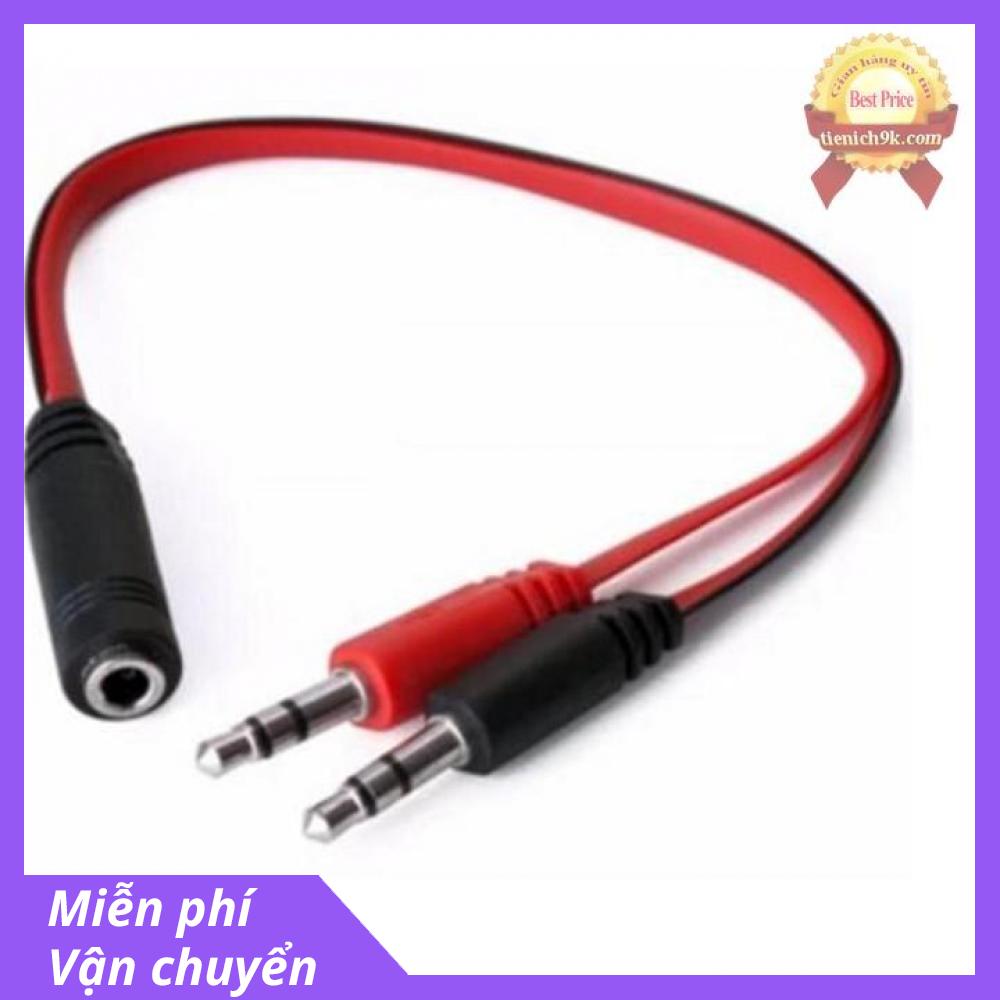 Cáp gộp âm thanh Audio và Micro 2 jack ra 1 jack cắm 3.5mm
