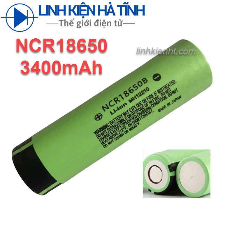 Pin sạc lithium Panasonic 18650 3400mAh mới chuẩn dung lượng