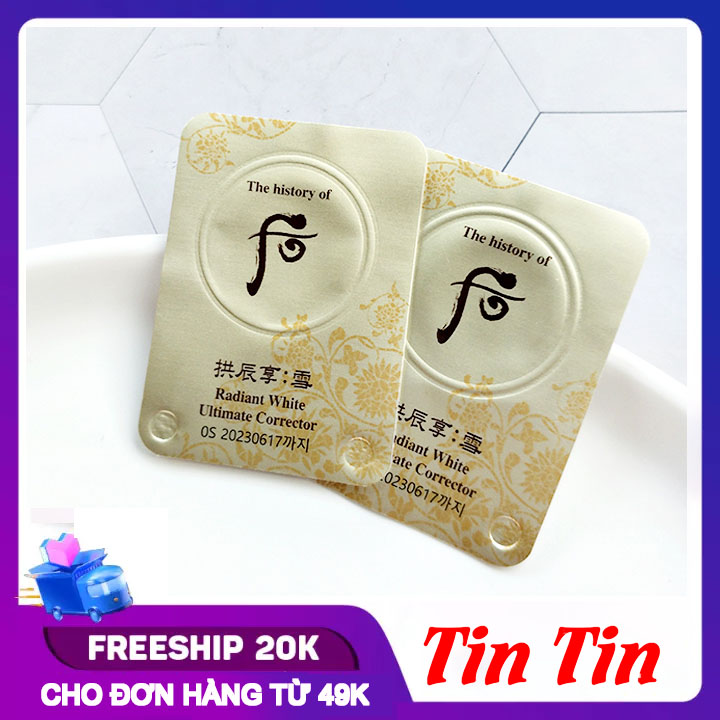 Combo 10 Vỉ Cao Cho Da Bị Nám Hoàng Cung Whoo Gongjinhyang Seol Radiant White Ultimate Corrector 1mlX10