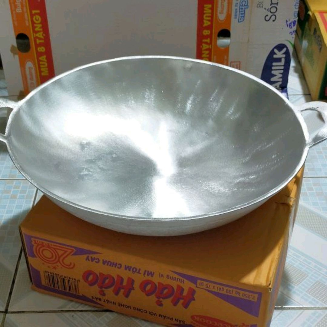 Chảo gang đáy vũng chiên bánh xèo dk30cm