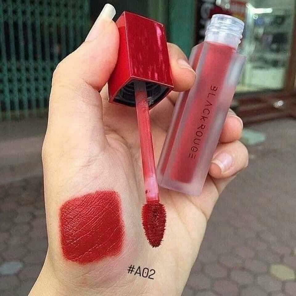 Son Black Rouge A02  Dry Rose Đỏ Cánh Hồng Son Kem Lì Siêu Mịn Black Rouge Air Fit Velvet Tint Full Màu 4.5g