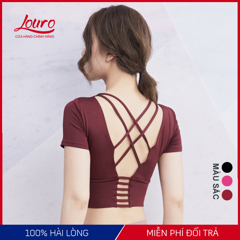 >> SO SÁNH GIÁ TẬP ZUMBA MẶC ĐỒ GÌ | Shopee Lazada Sendo Tiki 50 Áo tập gym nữ cao cấp Louro, kiểu áo croptop body nữ quai chéo có mút ngực, dễ kết hợp với quần áo tập gym, bộ tập gym nữ, đồ tập yoga, zumba, chất liệu thoáng mát, co giãn 4 chiều - A30