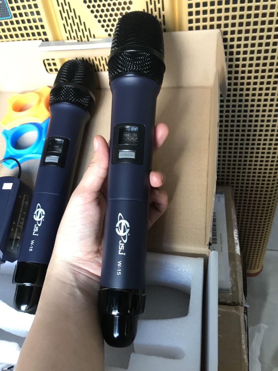 Micro Karaoke Không Dây Cho Loa Kéo SUBOSS W15, 2 micro không dây