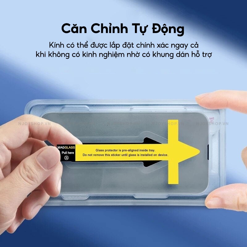 Kính Cường Lực Chống Trộm Kèm Khung Hỗ Trợ Tự Dán Chống Trầy Xước Độ Cứng 9h iPhone 11 12 13 14 15 Pro Max Njoyshop