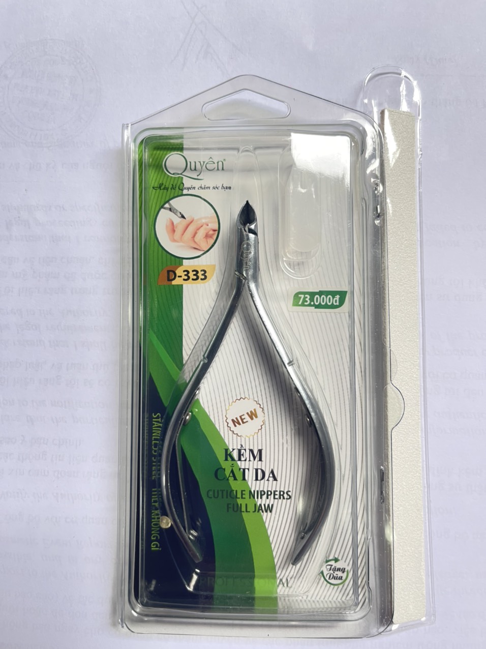 Kềm cắt da quyên d333, tặng dũa