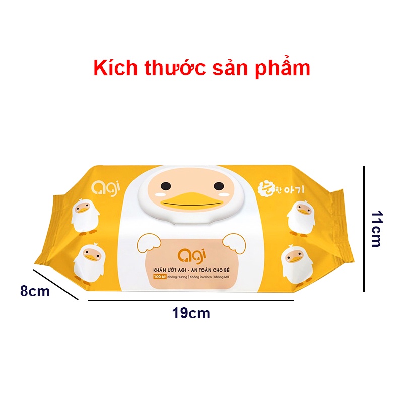 KHĂN GIẤY ƯỚT AGI 100 TỜ Không mùi (sẵn hàng)